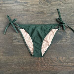 Shade & Shore Dark Green Tie-Side Bikini Bottom